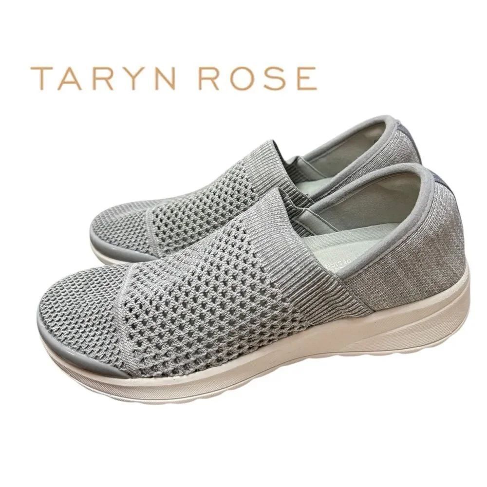 NEW Taryn Rose Women's Chaise Knit Gray Slip-On Sneakers 6.5